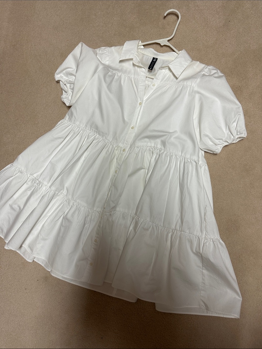 Zara White Collared Button-Up Top